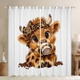 thumbnail image 1 of jejeloiu Highland Cow Leopard Print Curtains Pack of 2 (42x84 Each) Kids,Cute Farm Print Curtains Blackout, 1 of 7