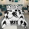 thumbnail image 1 of jejeloiu Hockey Game Lovers Queen Comforter Set,Ice Sport Theme Bedding Sets,White Black Bedding Comforter Set For Boys Kids,Microfiber Bedroom Decor Reversible,3 Pieces, 1 of 8