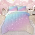 thumbnail image 1 of jejeloiu Horoscope Theme Bedding Comforter Set,Constellation Print Twin Comforter Sets,Blue Pink Purple Ombre Bedding Set For Kids,Luxury Bedroom Decor Reversible,2 Pieces, 1 of 8
