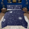 thumbnail image 1 of jejeloiu Horoscope Theme Queen Comforter Set,Constellation Print Bedding Sets,Purple White Bedding Comforter Set For Kids,Luxury Bedroom Decor Reversible,3 Pieces, 1 of 8