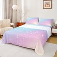 thumbnail image 1 of jejeloiu Horoscope Theme Twin Sheet Sets,Constellation Print Twin Fitted Sheet,Blue Pink Purple Ombre Flat Sheet For Kids,Luxury Bedroom Decor,3 Pieces, 1 of 7