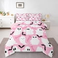 thumbnail image 1 of jejeloiu Horror Bat Full Size Comforter Sets,Cute Halloween Ghost Bedding Comforter Set,Pink Black Black Bedding Sets For Teens Boys,Super Cozy Room Decor Reversible,3-Piece, 1 of 8