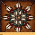 thumbnail image 1 of jejeloiu Indian Tribe Style Fabric by the Yard 10 Yards,Retro Bohemain Geometric Room Decor Fabric by the Yard,Brown Cyan Beige Sewing Fabric For Men Women,Ultra Soft Home Decor, 1 of 6