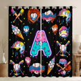 thumbnail image 1 of jejeloiu Initial Letter A Curtains Pack of 2 (42x84 Each),Baseball Sport Games Curtains Blackout For Boys Kids, 1 of 6