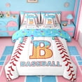thumbnail image 1 of jejeloiu Initial Letter B 7pcs Bedding Comforter Set,Baseball Games Queen Bedding Sets For Ball Gamer Reversible, 1 of 7