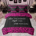 thumbnail image 1 of jejeloiu Inspirational Quote Theme 7-Piece Twin Bedding Sets,Wild Cheetah Texture Bedding Comforter Set,Hotpink Black Sheet Sets For Girls Boys,Microfiber Bedroom Decor Reversible, 1 of 8