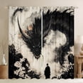 thumbnail image 1 of jejeloiu Japanese Samurai Black Out Curtains,Western Fantasy Animal Dragon Curtains Pack of 2 (42x63 Each),White Cherry Blossom Bedroom Curtains For Boys,Luxury Bedroom Decor, 1 of 6