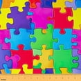 thumbnail image 1 of jejeloiu Jigsaw Puzzle Fabric by the Yard 5 Yards,3D Building Blocks Fabric for Sewing,Rainbow Bricks Home Decor Fabric by the Yard For Boys Kids,Breathable Home Decor, 1 of 6