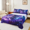 thumbnail image 1 of jejeloiu Jungle Animal Wolves Twin Sheet Sets,Galaxy Starry Sky Twin Fitted Sheet,Purple Black Flat Sheet For Girls Boys,Breathable Home Decor,3 Pieces, 1 of 7