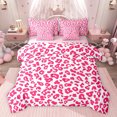 thumbnail image 1 of jejeloiu Jungle Cheetah Pattern 7-Piece Twin Bedding Sets,Pink White Bedding Comforter Set For Girls Kids Reversible, 1 of 8