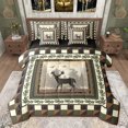 thumbnail image 1 of jejeloiu Jungle Deer 7 Pieces Bedding Comforter Set,Woodland Animals Full Bedding Set,Green Beige Grid Fitted Sheet Flat Sheet For Kids,Super Cozy Room Decor Reversible, 1 of 8