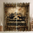 thumbnail image 1 of jejeloiu Jungle Deer Elk Black Out Curtains,Old Barn Door Curtains Pack of 2 (42x63 Each),Retro Rustic Flowers Bedroom Curtains For Men Women,Microfiber Bedroom Decor, 1 of 6