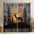 thumbnail image 1 of jejeloiu Jungle Deer Elk Blackout Curtains Set of 2 (52x84 Each),Pine Tree Window Curtains,Black Orange Curtains and Drapes For Men Women,Microfiber Bedroom Decor, 1 of 6