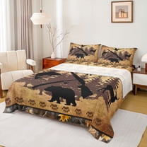 jejeloiu Jungle Deer Fish Twin Sheet Sets,Fishing And Hunting Bedding For Girls Boys 3pcs