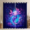 thumbnail image 1 of jejeloiu Kawaii Animals Axolotl Black Out Curtains,Ocean Animals Curtains Pack of 2 (42x63 Each) For Girls Kids, 1 of 6