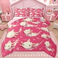 thumbnail image 1 of jejeloiu Kawaii Axolotl Twin Comforter Sets,Pink Cute Sealife Bedding Set For Girls Women Reversible 2pcs, 1 of 8