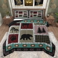 thumbnail image 1 of jejeloiu Kawaii Bear Paws Bedding Comforter Set,Rustic Farmhouse Cabin Twin Comforter Sets,Patchwork Checkered Retro Aztec Bedding Set For Kids,Breathable Home Decor Reversible,2 Pieces, 1 of 8