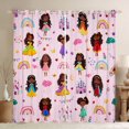 thumbnail image 1 of jejeloiu Kawaii Black Princess Curtains Pack of 2 (42x84 Each),Colorful Rainbow Castle Curtains Blackout,Multicolor Stars Heart Bedroom Curtains For Children,Ultra Soft Bedroom Decoration, 1 of 6