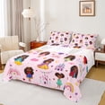 thumbnail image 1 of jejeloiu Kawaii Black Princess Full Size Sheets,Colorful Rainbow Castle Bed Sheets,Multicolor Stars Heart Sheet Sets For Children,Ultra Soft Bedroom Decoration,4pcs, 1 of 7
