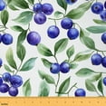 thumbnail image 1 of jejeloiu Kawaii Blueberry Fabric by the Yard 10 Yards,Country Fruit Room Decor Fabric by the Yard,Blue Green White Sewing Fabric For Children,Breathable Home Decor, 1 of 6
