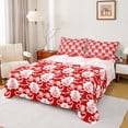 thumbnail image 1 of jejeloiu Kawaii Bow Knot Queen Sheet Sets,Merry Christmas Tree Flat Sheet,Red White Queen Fitted Sheet For Girls Boys,Reathable Home Decor,4pcs, 1 of 7