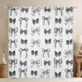 thumbnail image 1 of jejeloiu Kawaii Bow Ribbon Blackout Curtains Set of 2 (52x84 Each),Gray Cute Bowtie Window Curtains For Girls Teens, 1 of 6