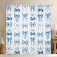 thumbnail image 1 of jejeloiu Kawaii Bow Tie Black Out Curtains,Blue Cherry Print Curtains Pack of 2 (42x63 Each) For Girls Teens, 1 of 6