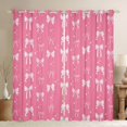 thumbnail image 1 of jejeloiu Kawaii Bow Tie Black Out Curtains,Cartoon Stars Print Curtains Pack of 2 (42x63 Each) For Girls Teens, 1 of 6