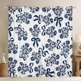 thumbnail image 1 of jejeloiu Kawaii Bow Tie Curtains Pack of 2 (42x84 Each),Rustic Flowers Floral Curtains Blackout,Deepblue White Bedroom Curtains For Teens,Luxury Bedroom Decor, 1 of 6