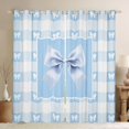 thumbnail image 1 of jejeloiu Kawaii Bowknot Bow Blackout Curtains Set of 2 (52x84 Each),Blue Patchwork Grid Window Curtains For Girls Teens, 1 of 6