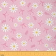 thumbnail image 1 of jejeloiu Kawaii Bowknot Bow Fabric by the Yard 10 Yards,Rustic Flower Floral Room Decor Fabric by the Yard,Pink White Daisy Sewing Fabric For Teens,Microfiber Bedroom Decor, 1 of 6