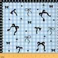 thumbnail image 1 of jejeloiu Kawaii Bowknot Fabric by the Yard 1 Yard,Geometric Grid Bow Home Decor Fabric by the Yard,Blue Black Sewing Fabric For Children,Breathable Home Decor, 1 of 6