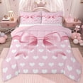 thumbnail image 1 of jejeloiu Kawaii Bowknot Hearts Twin Comforter Sets,Girls Cute Bowtie Bedding Set For Girls Women Reversible 2-Piece, 1 of 8