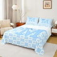 thumbnail image 1 of jejeloiu Kawaii Bows Twin Sheet Sets,Blue Letter M Bedding For Bowtie Girls 3 Pieces, 1 of 7