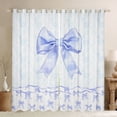 thumbnail image 1 of jejeloiu Kawaii Bowtie Black Out Curtains,Blue Cute Bowknot Curtains Pack of 2 (42x63 Each) For Girl Kids, 1 of 6