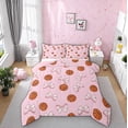thumbnail image 1 of jejeloiu Kawaii Bowtie Bowknot Bedding Comforter Set,Boys Ball Game Twin Comforter Sets,Basketball Sport Bedding Set For Child,Microfiber Room Decorative Reversible,3 Pieces, 1 of 8