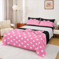 thumbnail image 1 of jejeloiu Kawaii Bowtie Ribbon Twin Sheet Sets,Cute Circle Dot Twin Fitted Sheet,Pink White Black Flat Sheet For Girl Kids,Luxury Bedroom Decor,3-Piece, 1 of 7