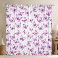 thumbnail image 1 of jejeloiu Kawaii Butterfly Blackout Curtains Set of 2 (38x54 Each),Cartoon Fly Animal Curtains and Drapes,White Purple Living Room Curtains For Girls Teens,Ultra Soft Home Decor, 1 of 6