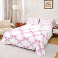 thumbnail image 1 of jejeloiu Kawaii Cartoon Bowtie Bed Sheets,Pink Bow Knot King Sheets For Girl 4pcs, 1 of 7