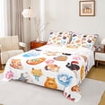 thumbnail image 1 of jejeloiu Kawaii Cartoon Cat Bed Sheets Kids,3D Cute Kitten Pattern King Sheets For Girls,4pcs, 1 of 6