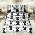 thumbnail image 1 of jejeloiu Kawaii Cat Kitten 7-Piece Bedding Comforter Set,Cute Cartoon Animal King Bedding Sets,Black Puppy Dogs Paws Bed Sheets For Kids,Super Cozy Room Decor Reversible, 1 of 8