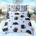 thumbnail image 1 of jejeloiu Kawaii Cat Kitten 7-Piece Twin Bedding Sets,Puppy Dogs Paws Print Bedding Comforter Set,Blue Black Sheet Sets For Kids,Super Cozy Room Decor Reversible, 1 of 8