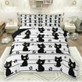 thumbnail image 1 of jejeloiu Kawaii Cat Kitten Queen Comforter Set,Cute Cartoon Animal Bedding Sets,Black Puppy Dogs Paws Bedding Comforter Set For Kids,Super Cozy Room Decor Reversible,3-Piece, 1 of 8