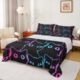 thumbnail image 1 of jejeloiu Kawaii Cat Twin Sheet Sets,Cartoon Cute Kitten Twin Fitted Sheet,Neon Gradient Striped Flat Sheet For Girls Kids,Luxury Bedroom Decor,3 Pieces, 1 of 7