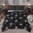 thumbnail image 1 of jejeloiu Kawaii Christmas Snowfalke Bedding Comforter Set,Geometric Polka Dots Twin Comforter Sets,White Black Bedding Set For Girls Teens,Super Cozy Room Decor Reversible,2-Piece, 1 of 8