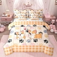 thumbnail image 1 of jejeloiu Kawaii Corgi 7-Piece Twin Bedding Sets,Pet Puppy Dogs Bedding Comforter Set,Orange Plaid Checkered Sheet Sets For Teens,Microfiber Bedroom Decor Reversible, 1 of 8