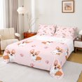 thumbnail image 1 of jejeloiu Kawaii Corgi Twin Sheet Sets,Catoon Puppy Dog Twin Fitted Sheet,Pink Dogs Paw Flat Sheet For Children,Super Cozy Room Decor,3 Pieces, 1 of 7