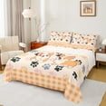 thumbnail image 1 of jejeloiu Kawaii Corgi Twin Sheet Sets,Pet Puppy Dogs Twin Fitted Sheet,Orange Plaid Checkered Flat Sheet For Teens,Microfiber Bedroom Decor,3 Pieces, 1 of 7