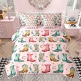 thumbnail image 1 of jejeloiu Kawaii Cowgirl Boot 7pcs Bedding Comforter Set,Western Cowboy Boots Queen Bedding Sets,Vintage Horseshoe Pattern Queen Sheet Sets For Kids,Microfiber Bedroom Decor Reversible, 1 of 8