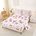 thumbnail image 1 of jejeloiu Kawaii Cute Bowtie Bed Sheets,Red Bowknot King Sheets For Bows Lovers 4-Piece, 1 of 6